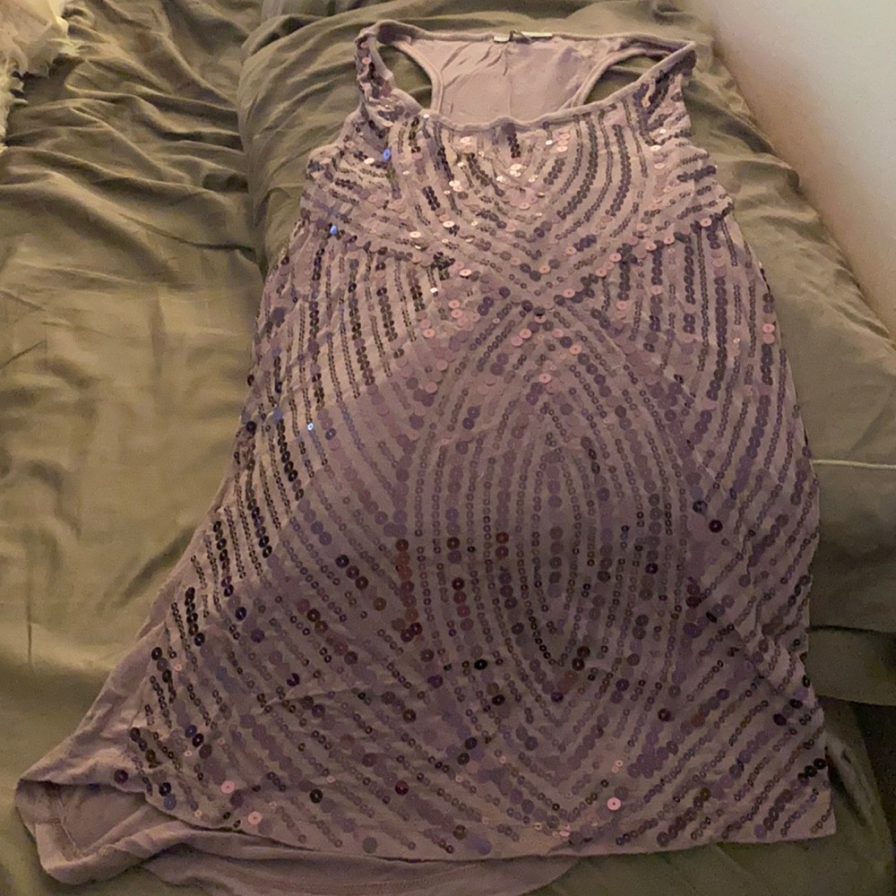 Purple sequins top